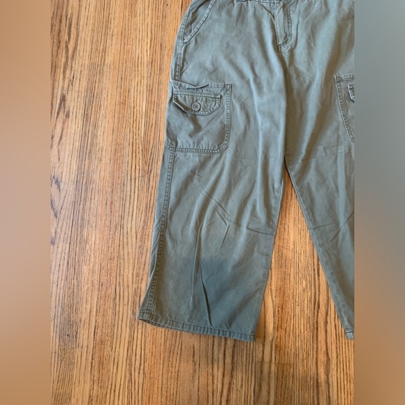 VTG Lee 90s 2000s y2k Baggy Green Cargo Pants Wide Leg 12 Utility Loose Durango - Picture 4 of 11